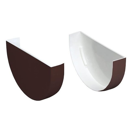 Plastmo Plastmo 5005383 Classic 4 in. Brown Vinyl Half Round Gutter End Caps 5005383